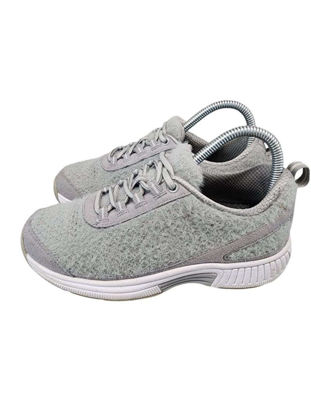 Orthofeet Shoes Womens Size 6.5 Coral 989 Gray Wool Lace Up Sneakers *Read*